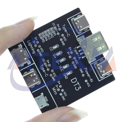 DT3 USB Cable Tester Type-C Micro USB Cable Detection Board - Short Circuit, Continuity & Switching Diagnostic Tool for iOS Android