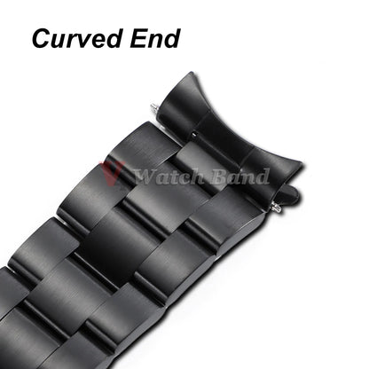 Curved End Stainless Steel Men’s Watch Band for Seiko 5 SKX007/SKX009 – 18mm/20mm/22mm Sport Jubilee Oyster Replacement Strap