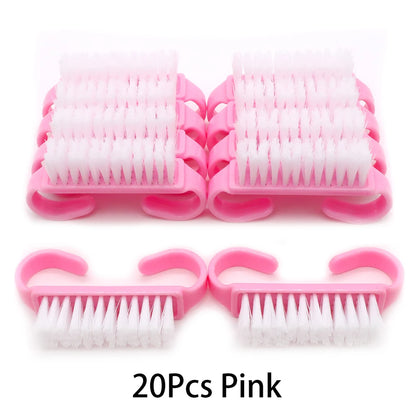 10/20/50/100pcs Nail Cleaning Brush Set - Handle Grip Fingernail Scrubber Tools for Men & Women Manicure Care