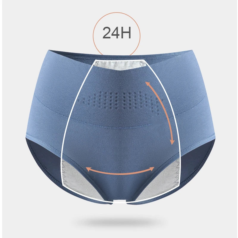 High Waist Menstrual Panties – Leak Proof Cotton Period Pants, Plus Size L-4XL, Physiological Underwear for Women