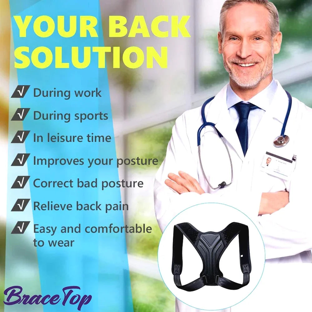 Adjustable Back Shoulder Posture Corrector - Clavicle Spine Support for Reshaping Body, Home, Office, Sport Upper Back Neck Brace
