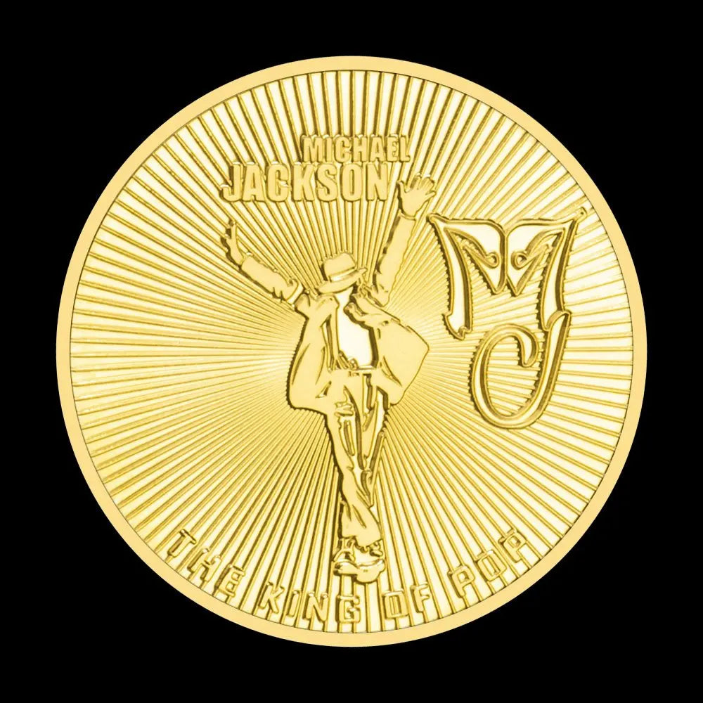 Michael Jackson Commemorative Coin - Gold-Plated King of Pop Souvenir Collectible with 3D Relief Design (1958-2009)