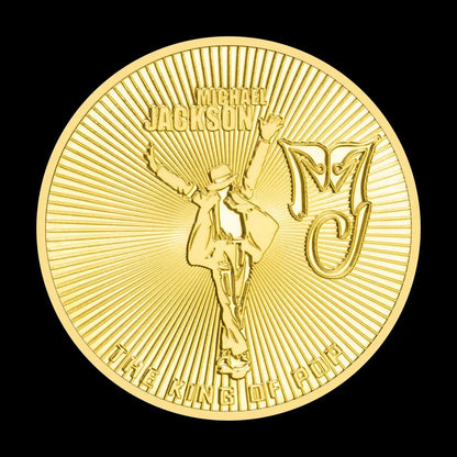Michael Jackson Commemorative Coin - Gold-Plated King of Pop Souvenir Collectible with 3D Relief Design (1958-2009)