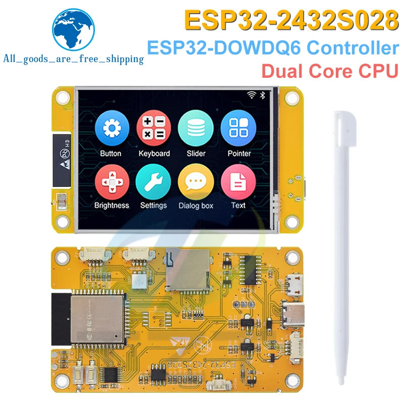TZT ESP32 LVGL Development Board - 2.8-Inch 240×320 Touchscreen LCD TFT WiFi Bluetooth Smart Display Module