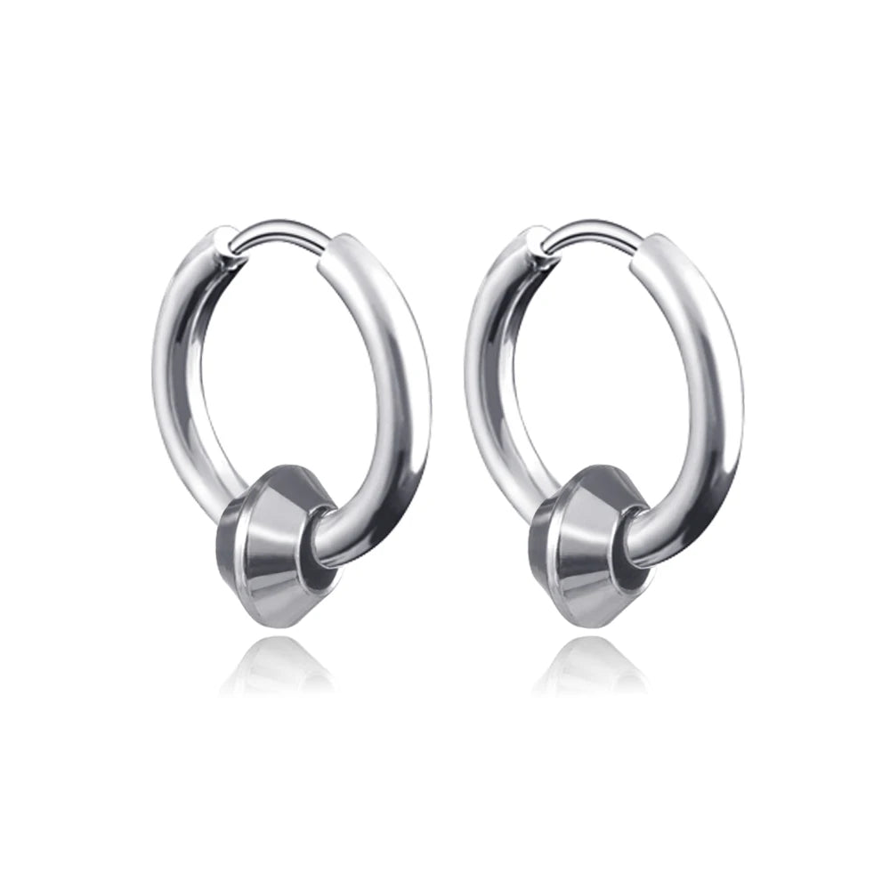 Long Hanging Cross & Leaf Hoop Earrings – Vintage Stainless Steel Hip Hop Unisex Jewelry Accessories