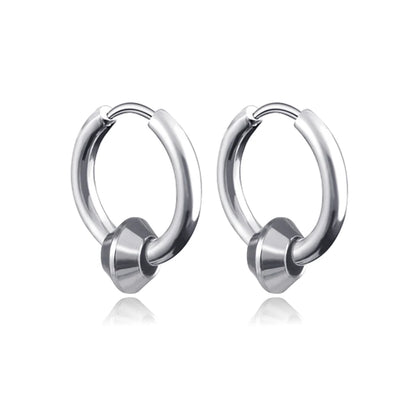 Long Hanging Cross & Leaf Hoop Earrings – Vintage Stainless Steel Hip Hop Unisex Jewelry Accessories