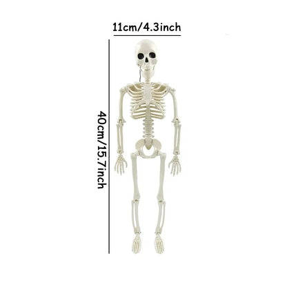 40cm Posable Human Skeleton Decoration - Halloween Horror Prop for Haunted Houses, Parties, and DIY Displays