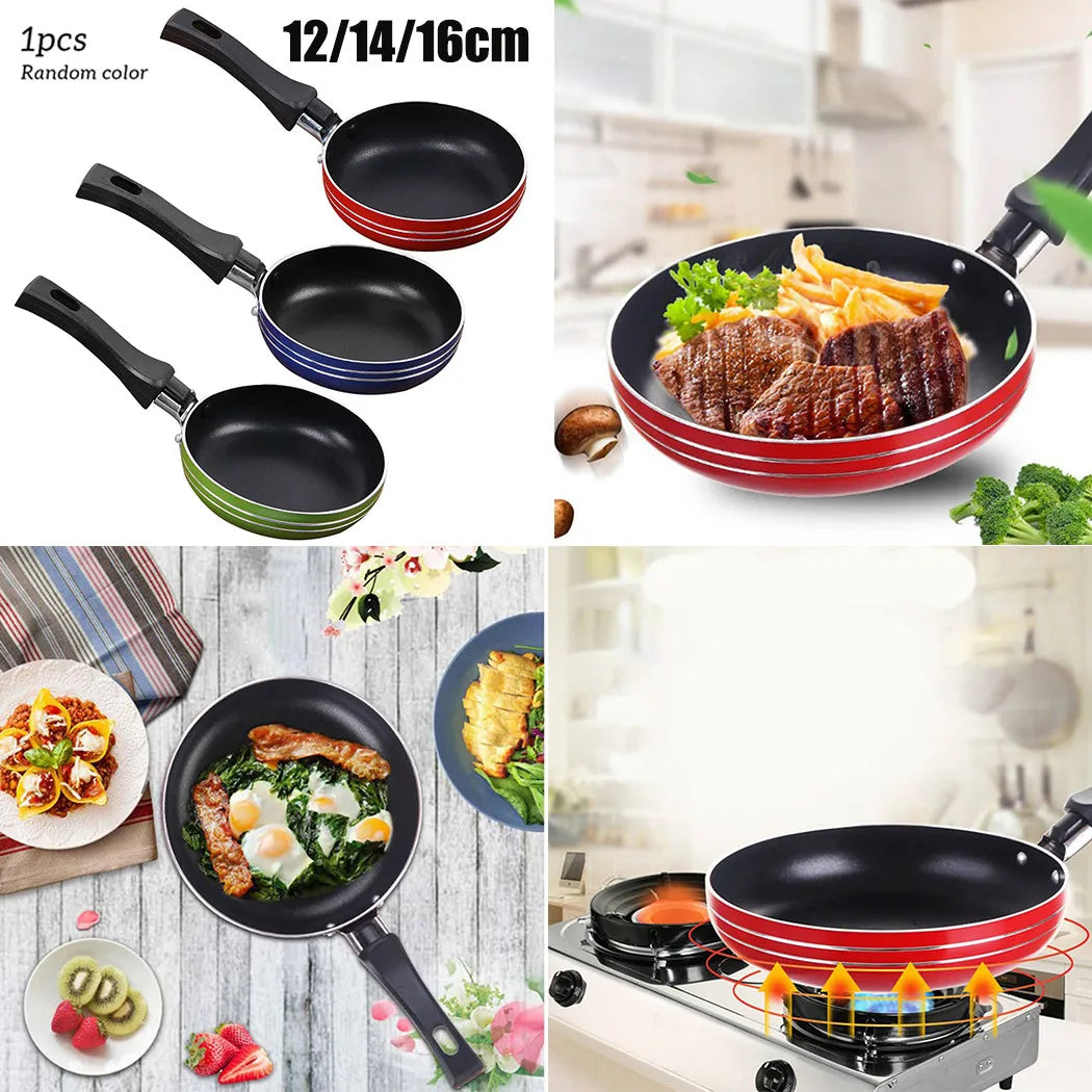 Mini Non-Stick Frying Pan - 12cm/14cm/16cm Steel Egg Frypan for Kitchen Cooking