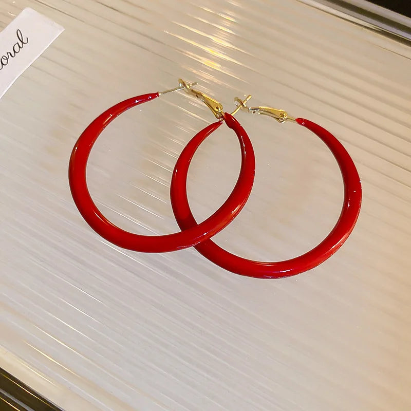 Women’s Shiny Large Circle Cross Hoop Earrings – Rhinestone Geometric High-End Fashion Jewelry