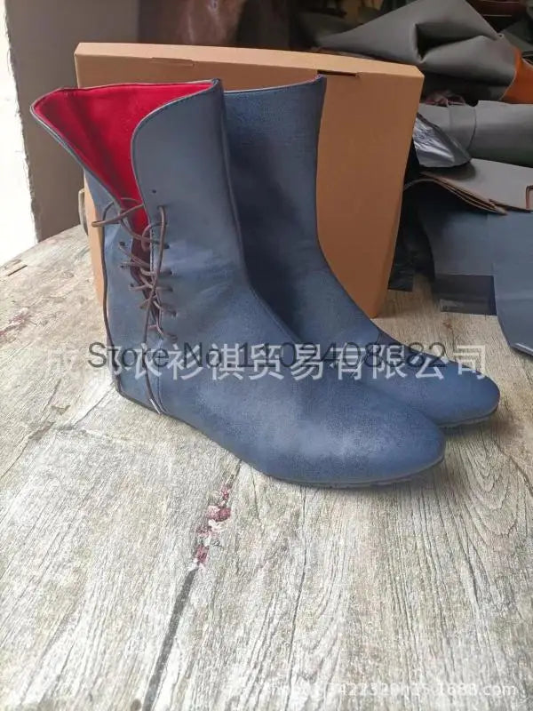 Men’s Medieval PU Leather Ankle Boots - Victorian Renaissance Knight LARP Cosplay Shoes