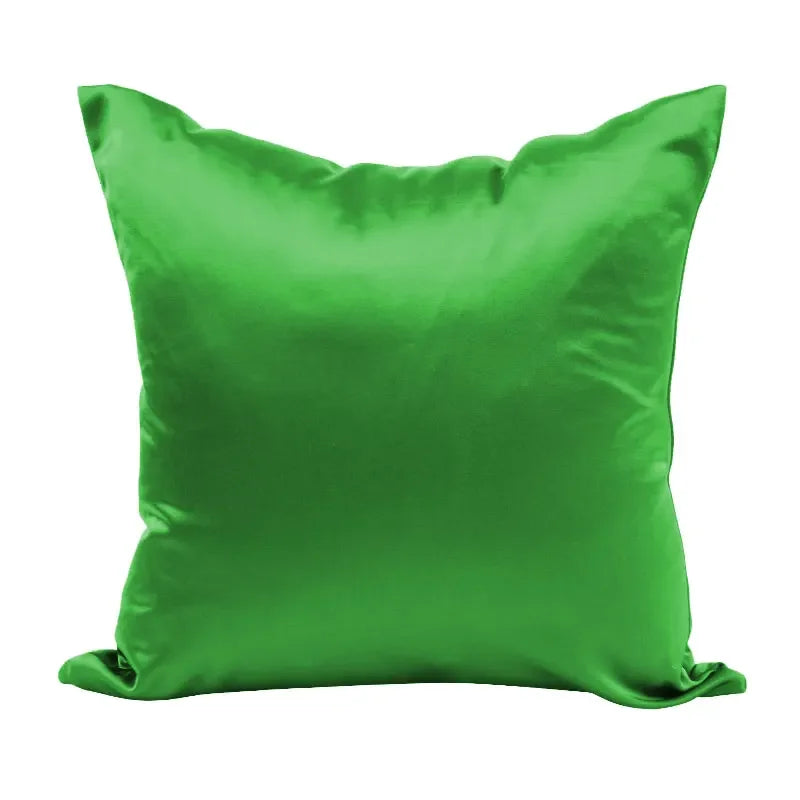 Silky Satin Pillow Cover - Smooth Decorative Cushion Case for Sofa & Bed