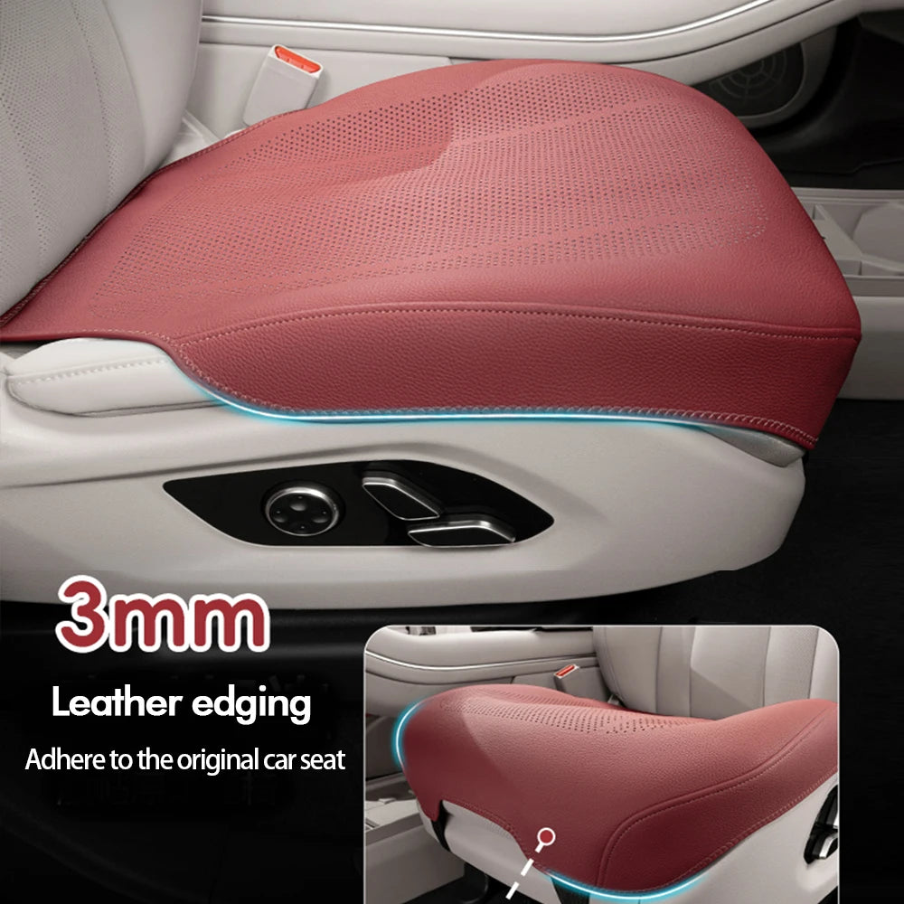 Universal Leather Car Seat Cushion - Breathable Perforated Four-Season Seat Cover