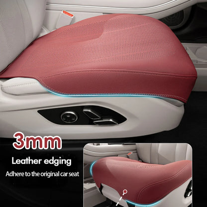 Universal Leather Car Seat Cushion - Breathable Perforated Four-Season Seat Cover