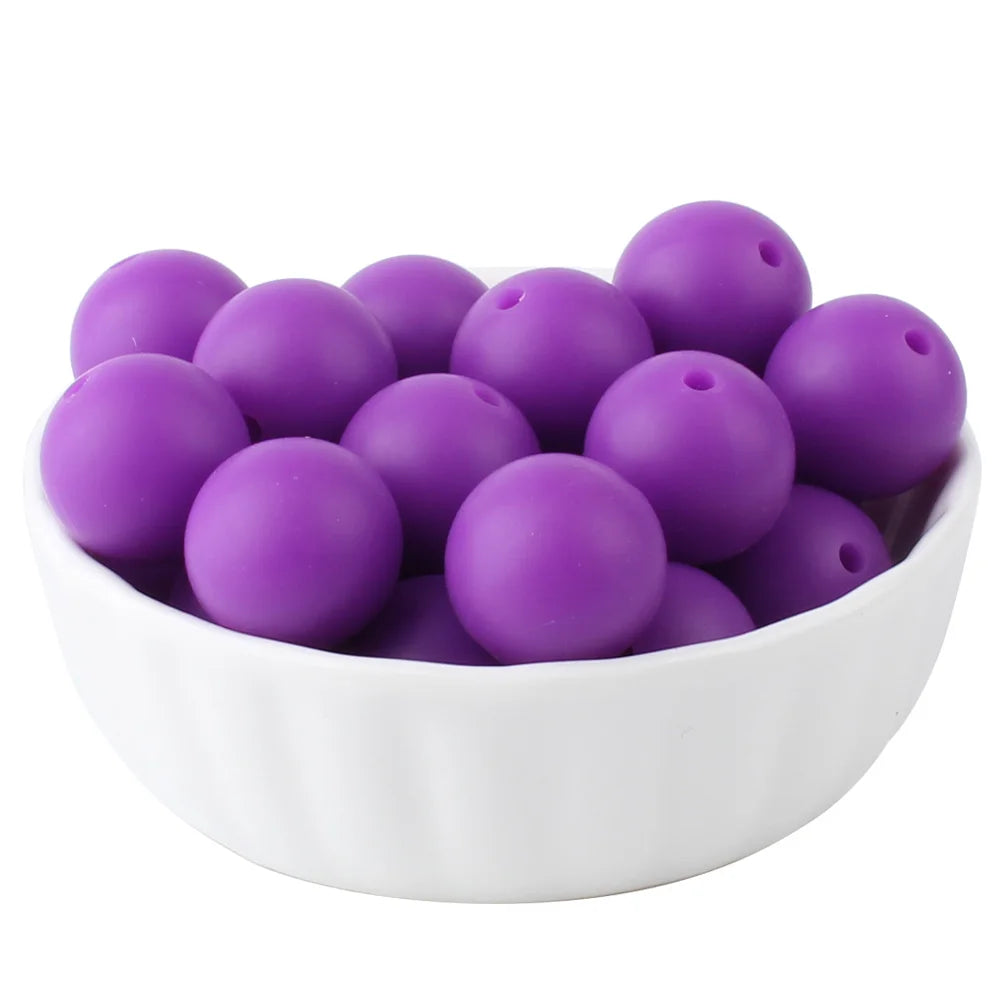15mm Silicone Beads Set - Colorful Loose Beads for DIY Keychains, Jewelry & Beaded Pen Crafts