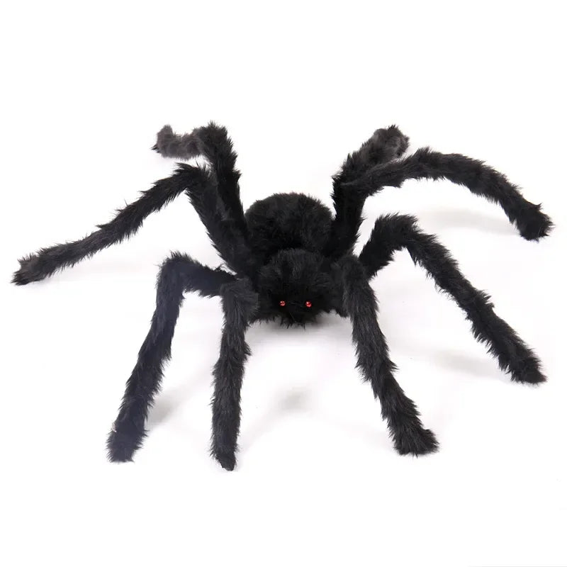 Large Plush Halloween Spider - Outdoor Party Decoration, Haunted House Prop and Prank Decor