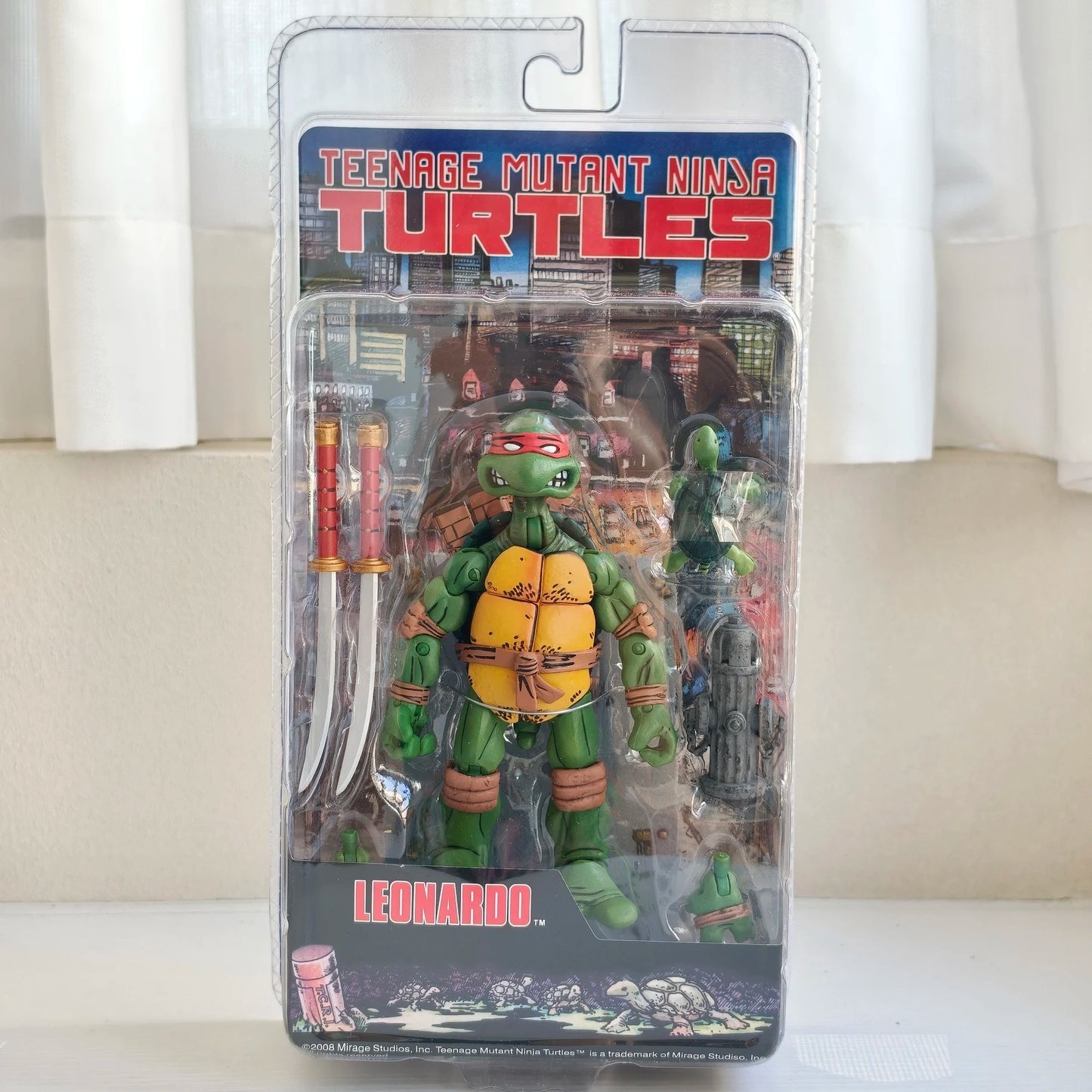 Four New NECA Anime Action Figures – Leonardo Teenage Mutant Ninja Turtles Pizza Club Model Figurines for Toys & Shelf Display