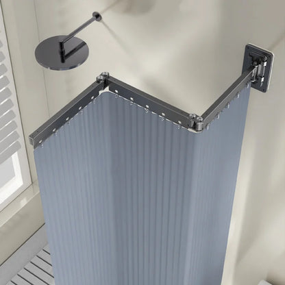 Folding Shower Curtain Partition - Waterproof Retractable Bathroom Divider for Dry & Wet Separation