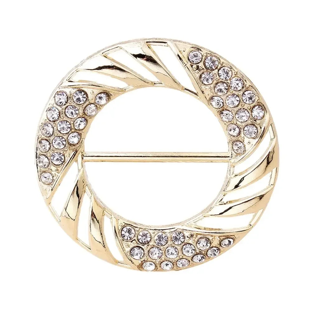 Scarf Buckle & Ring – Shawl, T-Shirt, Waist Clip Brooch, Silk Clasp Fashion Jewelry Accessory