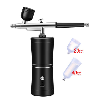 Portable Rechargeable Wireless Airbrush with Compressor – Single Action Spray Gun for Face, Beauty, Nail Art, Tattoo & Cake Painting