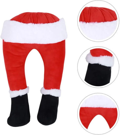 Christmas Santa Leg Decorations – Tree Topper, Fireplace & Hanging Ornaments for Holiday Party Supplies