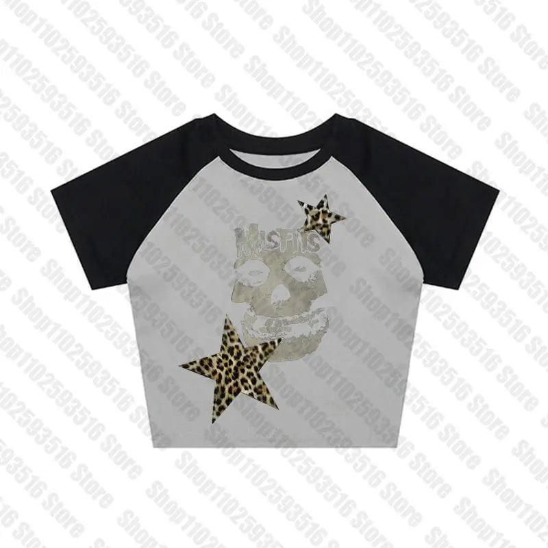 Women’s Gothic Mini Dress – Y2K Punk Emo Harajuku Black Graphic Party Dress Summer