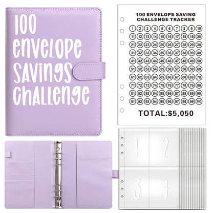 100 Envelope Challenge Binder – Savings Challenge Loose-Leaf Budget Binder with Cash Envelopes, Money Organizer System