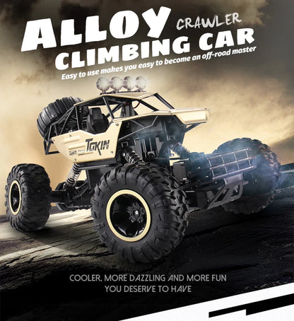 1:12/16 RC Off-Road Truck – 4WD Remote Control Car with Metal Shell & LED Lights for Kids