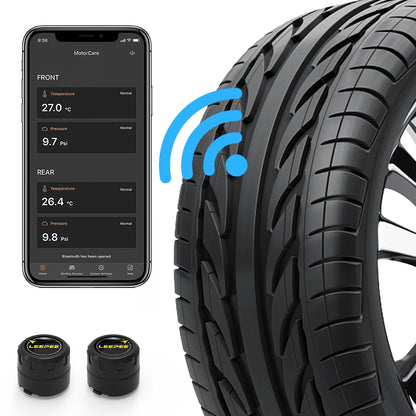 Motorcycle TPMS Bluetooth 4.0/5.0 Tire Pressure Monitoring System – 2 Sensors Pit Bike Tyre Tester Diagnostic Set