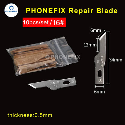 10pcs Precision Scalpel Knife Blades – #4A #11 #18 Non-Slip Metal Craft Replacement for Engraving, PCB Repair, DIY Tools