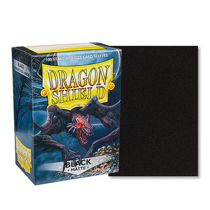 Dragon Shield Black Matte Card Sleeves - 100 Standard Size 66 × 91mm Trading Card Protectors for MTG and Board Games