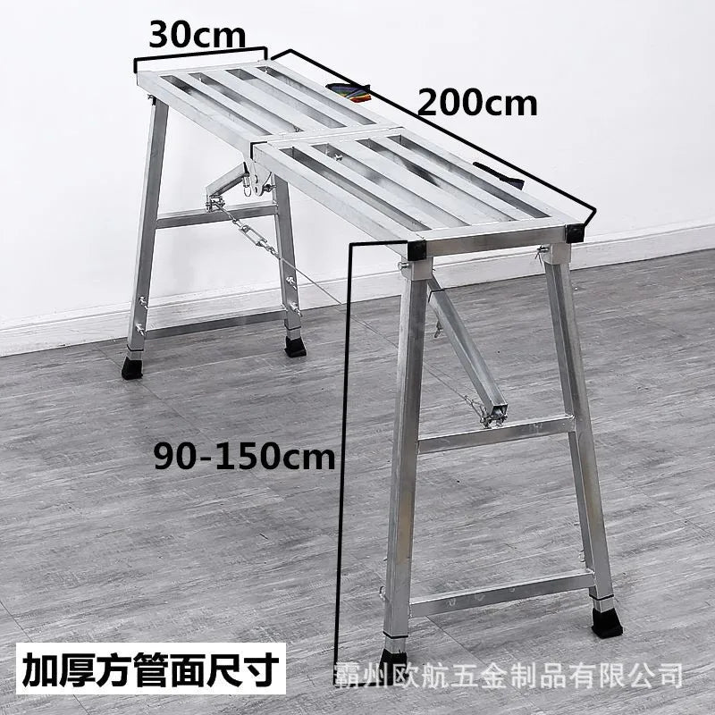 Foldable Steel Scaffolding Ladder – Portable Construction Workbench & Elevated Platform for Home Decoration, Renovation & Heavy-Duty Building Use