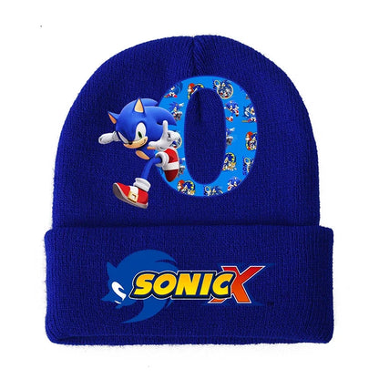 Sonic Cartoon Kids Knitted Hat – Cotton Winter Woolen Cap for Boys & Girls, Cute Anime Headgear Gift