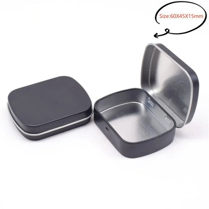 Square Silver Tin Storage Boxes – Small Metal Box for Jewelry, Keys, Coins & Wedding Candy