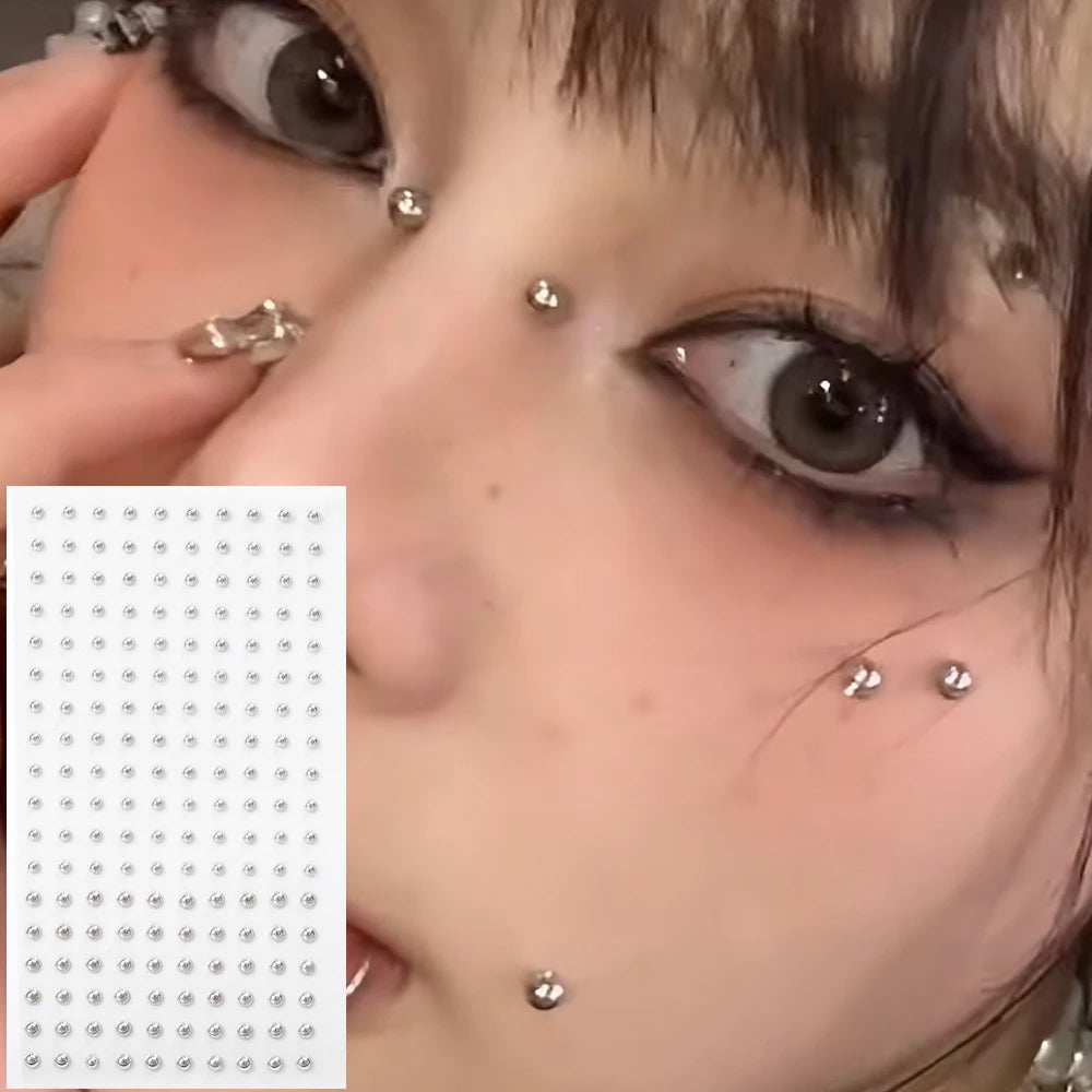 180PC Non-Piercing Lip, Nail & Body Stickers – Self-Adhesive, Waterproof, Reusable Fake Jewelry for Lips, Eyebrows, Nose & Belly Button
