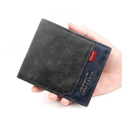 Personalized Men’s Short Wallet – High-Quality Classic Card Holder with Zipper Coin Pocket & Money Clip