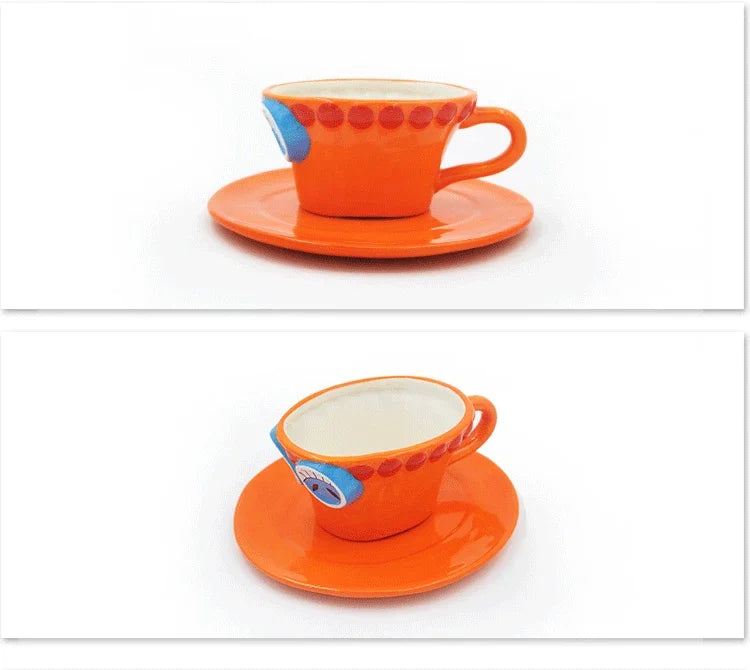 One Piece Mug – Creative Three Brothers Hat Shaped Coffee Cup, Anime Chopper, Ace & Sabo Ceramic Water Cup for Parties