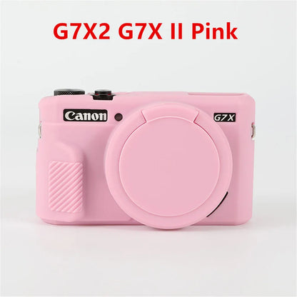 Canon G7X Silicone Camera Case - Soft Rubber Shockproof Body Cover with Lens Cap for G7X Mark II III G7XII G7X2 G7XIII G7X3