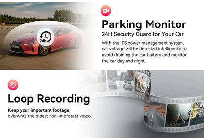 10" 4K Dash Cam Car DVR – 3840x2160P, CarPlay, Android Auto, GPS, 5G WiFi, AUX, Rearview Mirror Dash Camera, FM Recorder