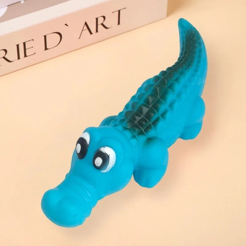 Durable Latex Shark Chew Toy - Squeaky Ball for Aggressive Chewers, Teeth Cleaning & Puppy Weaning