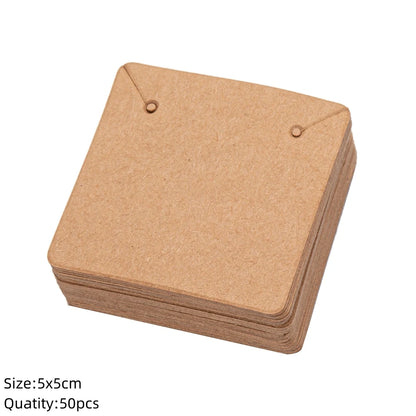 50pcs Earring Display Cards — Cardboard Jewelry Holder for DIY, Small Business, Organizer & Packaging Supplies