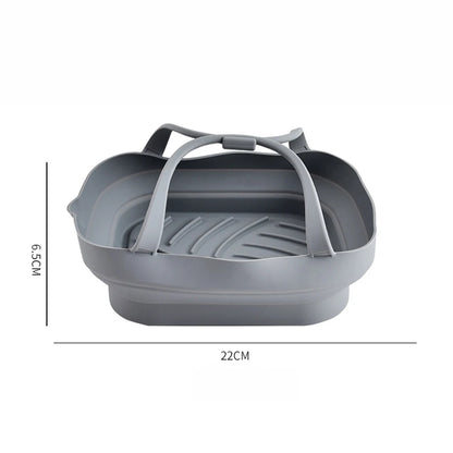 Silicone Baking Tray for Air Fryer Oven - Reusable Pizza and Fried Chicken Basket Molds - Grill Pan Accessories and Tool