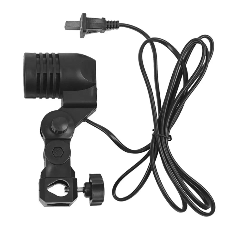 E27 Light Bulb Stand - 1.8m Cable Socket Holder with Umbrella Mount for Photography Lighting Setup