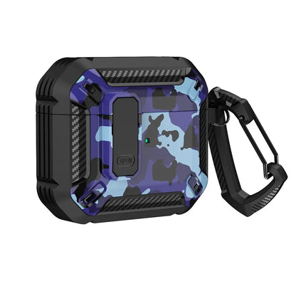 Carbon Fiber AirPods Case for Pro 1/2 & AirPods 3 – Shockproof Headset Cover with Switch Design for Men