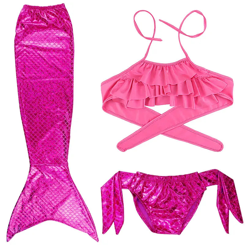 Little Girl Mermaid Tail Swimsuit — Kids Beach Bikini Cosplay Costume, Perfect Birthday Gift for Girls