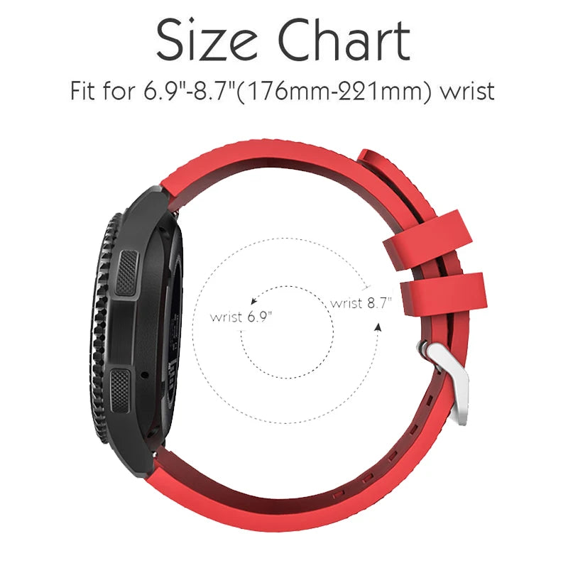 20mm/22mm Silicone Watch Strap for Samsung Galaxy Watches - Replacement Bracelet for Galaxy Watch 4, 5, 5 Pro, 6 Classic, 46mm, Watch 3, Active 2, S3 & S2