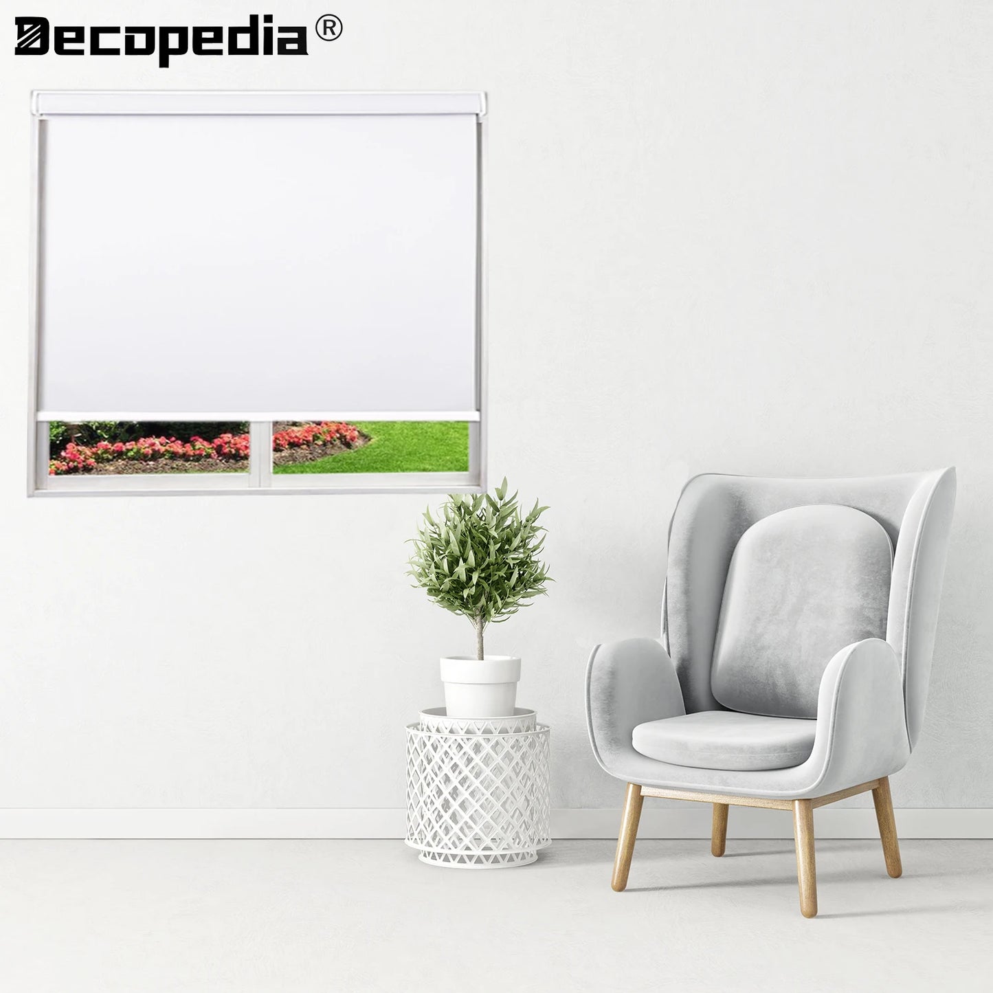Decopedia Motorized Roller Blinds for Windows – Cordless Smart Blackout Day & Night Curtains for Living Room