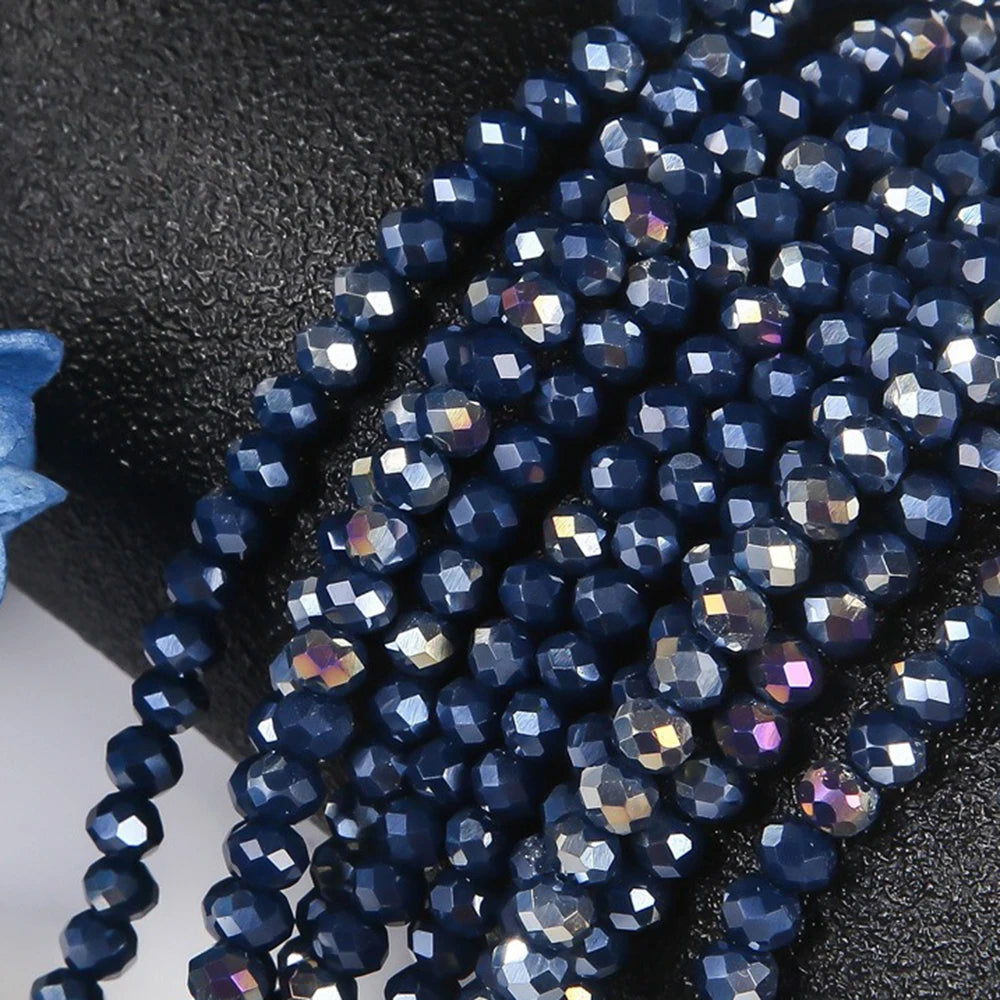 4mm/6mm/8mm Round Crystal Glass Beads – Faceted Spacer Loose Beads for DIY Jewelry Making & Needlework Craft Accessories