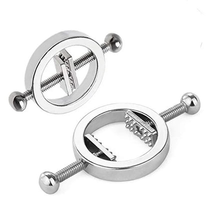 Stainless Steel Adjustable Nipple Clips — Erotic Breast Stimulation, Bondage Restraint Fetish BDSM Sex Toy for Women