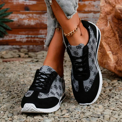 Women’s Thick-Soled Cross Round Head Fashion Shoes – Comfortable, Breathable, Wear-Resistant Casual Footwear (Zapatos De Mujer)