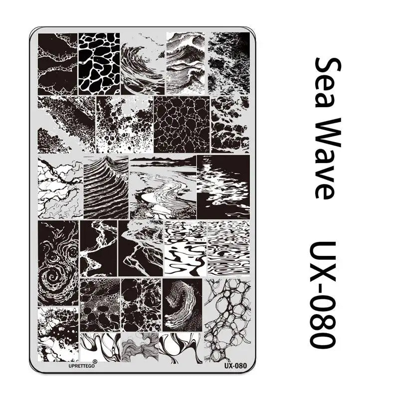 UX Serial 2 Stainless Steel Stamping Plate Template – Vintage Abstract Fabric Texture Pattern for Nail Art, Floral Lace, Xmas & Halloween Designs (UX52)
